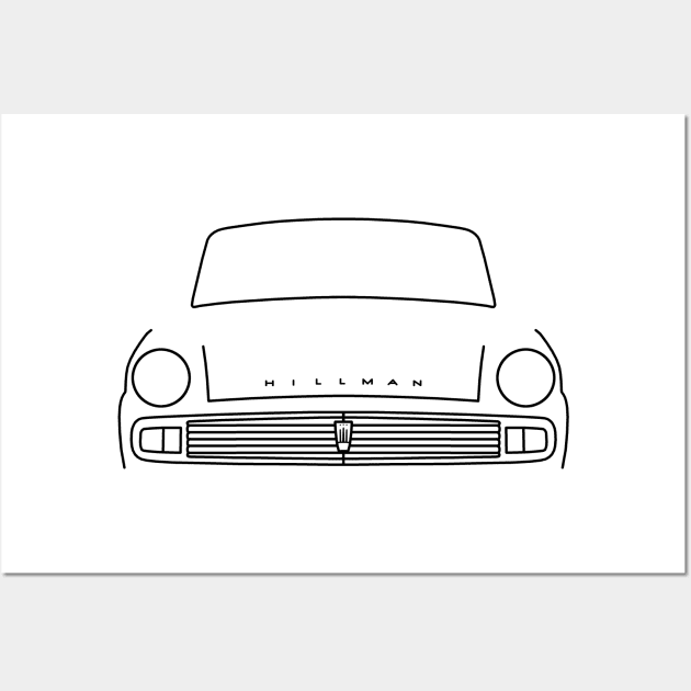 Hillman Minx Series VI classic car outline graphic (black) Wall Art by soitwouldseem